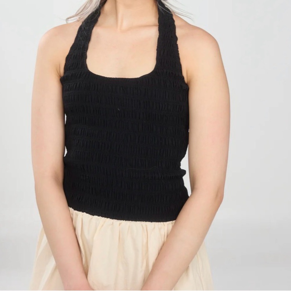 Black Halter Neck Women Top